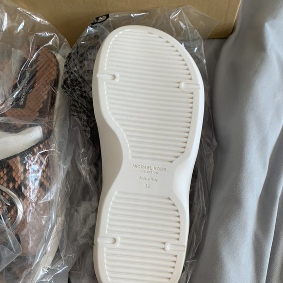 Michael Kors Jennifer Python Leather Slide Sandal - Picture 3 of 7